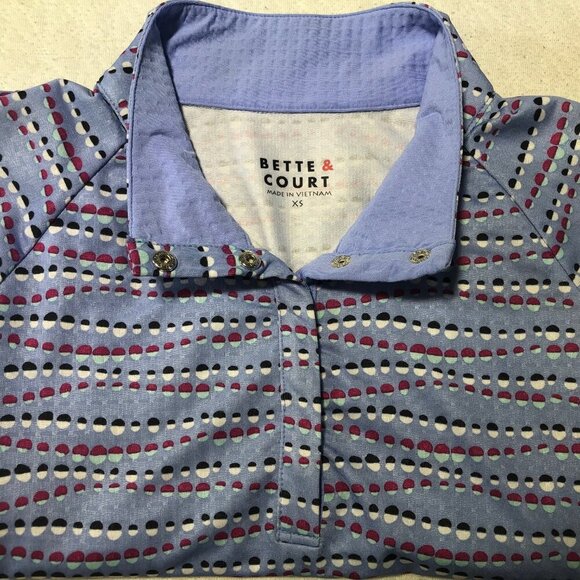 Bette & Court Tops - Bette & Court Womens Abstract Print 1/4 Snap Golf Tennis Top Shirt Size Xsmall